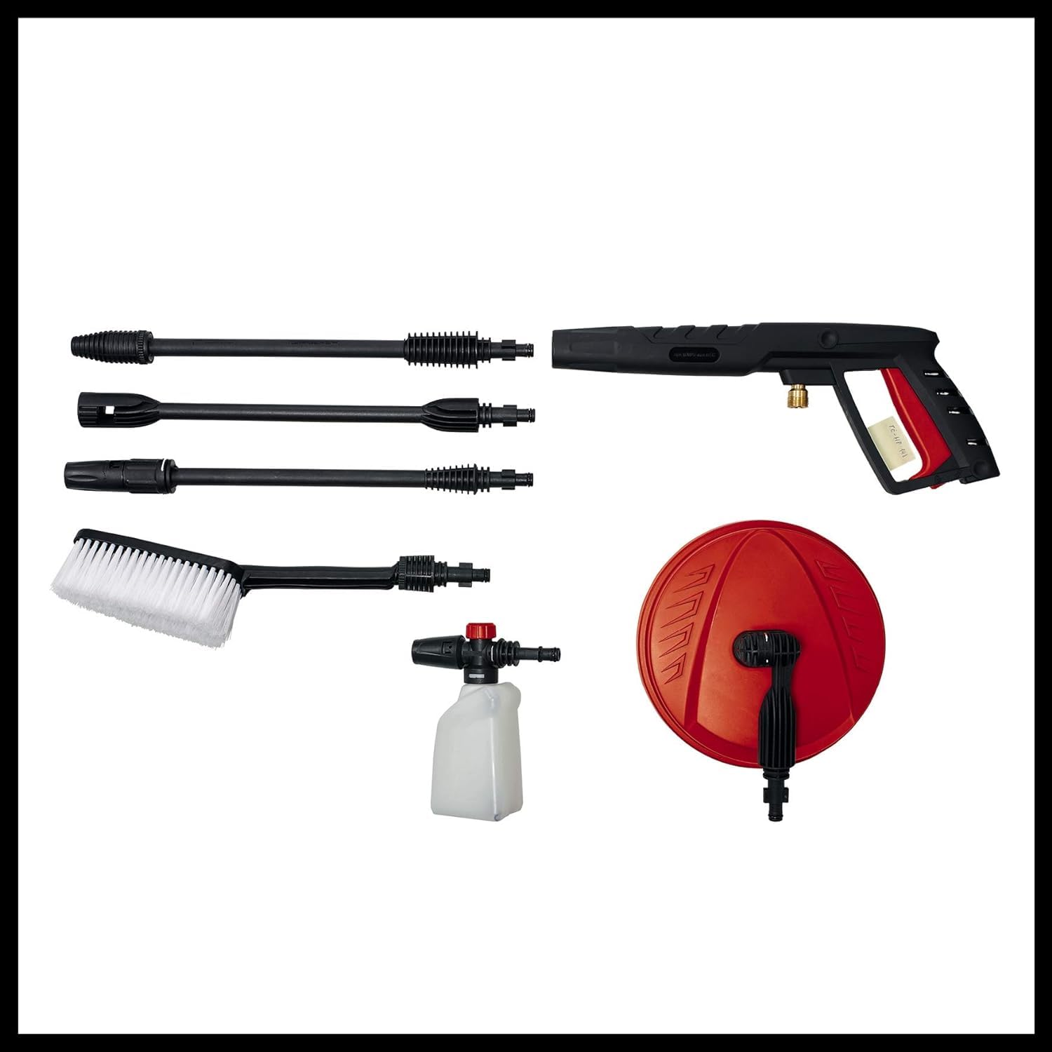 Einhell Original Limpiadora a alta presión TE-HP 140 (máx 140 bar, sistema de acoplamiento rápido , incl. flexible alta presión, pistola, lanza, boquillas, cepillo, contenedor de agente pulverizador)