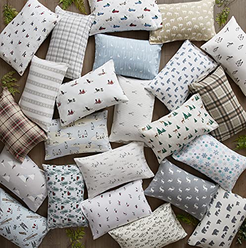 Image of Eddie Bauer - Flannel Sheets Queen Size, Anti-Pilling & Wrinkle Resistant Cotton, Touchably Soft for All-Season Comfort - Bed Sheets with Matching Pillowcases & Fitted Sheet (Montlake Plaid Red)