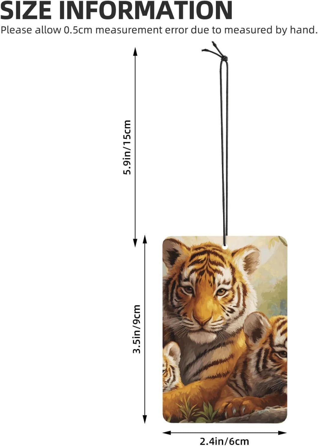 Car Air Freshener 24 PCS Jungle Tigers Cub Hanging Car Air Fresheners Auto Interior Decor Card Freshener Strong Scented Card Lavender Cars Scents for Office Bedroom Close Drawer Rectangle