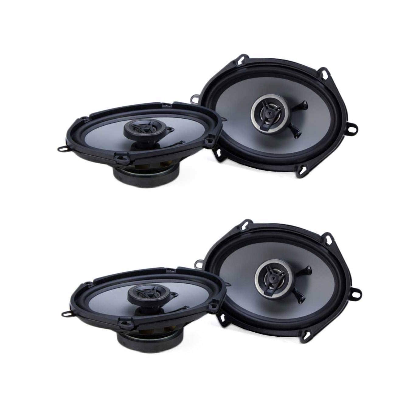 Crunch CS-5768CX 2 Pack 250 Watts Full Range 2-Way 4 Ohm Coaxial Car Audio Speakers, 5x7 by 6x8 Inch Oval Speaker Pair, Black