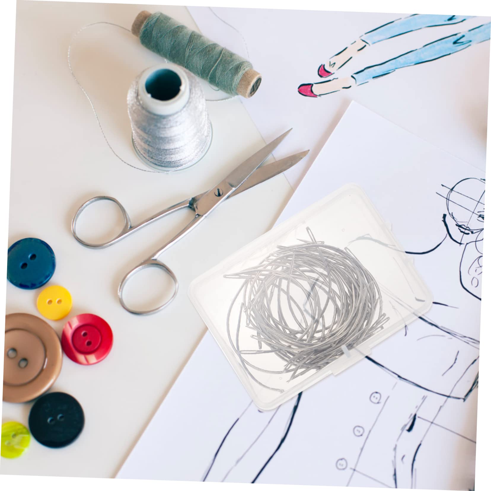 LALAFINA 2sets Portable Upholstery Needles Multi-Function Curved Needles Easy to Use for Sewing Embroidery and Craft Making 4boxes*2