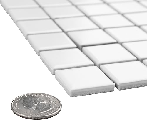 Miniatura 3 de SomerTile Metro Square - Mosaico de porcelana blanco mate de 11.75 x 12.88 pulgadas
