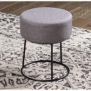 Birdrockhomefootrestlinenottomanupholsteredvanitychairwithblackmetallegssoftpaddedroundstoolforlivingroombedroomkidsroomcompactfootstoolforcouchchairdeskgrey Urban Country Home Decor Birdrock home foot rest linen ottoman upholstered vanity chair with black metal legs soft padded round stool for living room bedroom kids room compact foot stool for couch chair desk grey urban country home decor