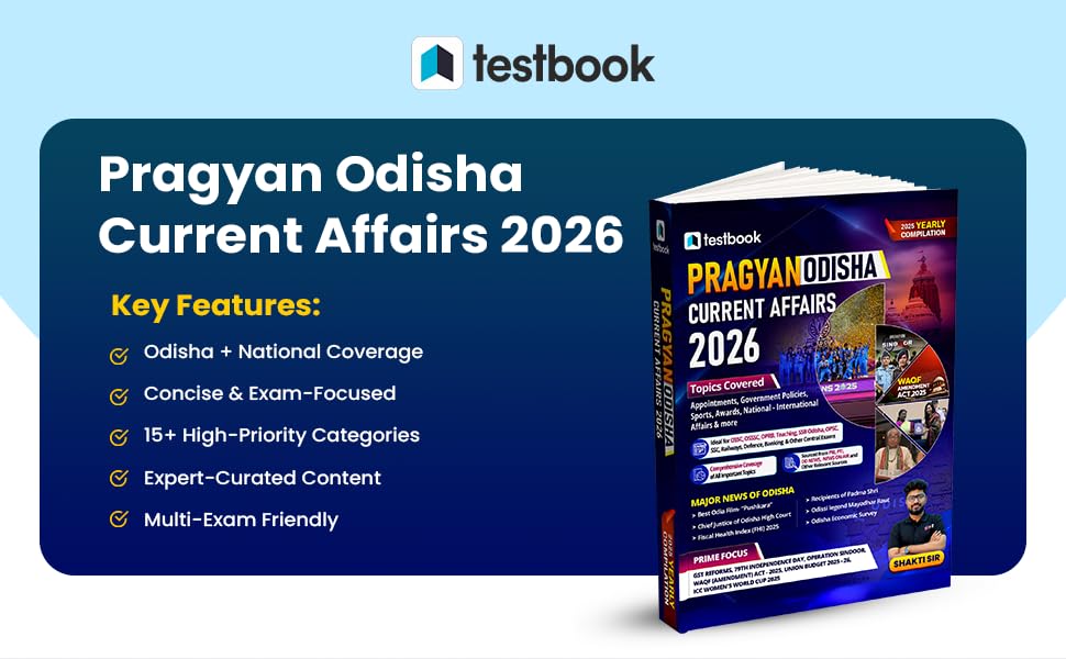 Image of Testbook Pragyan Odisha Current Affairs 2026 | Odisha + National CA Yearly Edition | Updated News, Exam-Ready Notes & MCQs | For OPSC, OSSC, Police, Teaching & All Govt Exams | Testbook