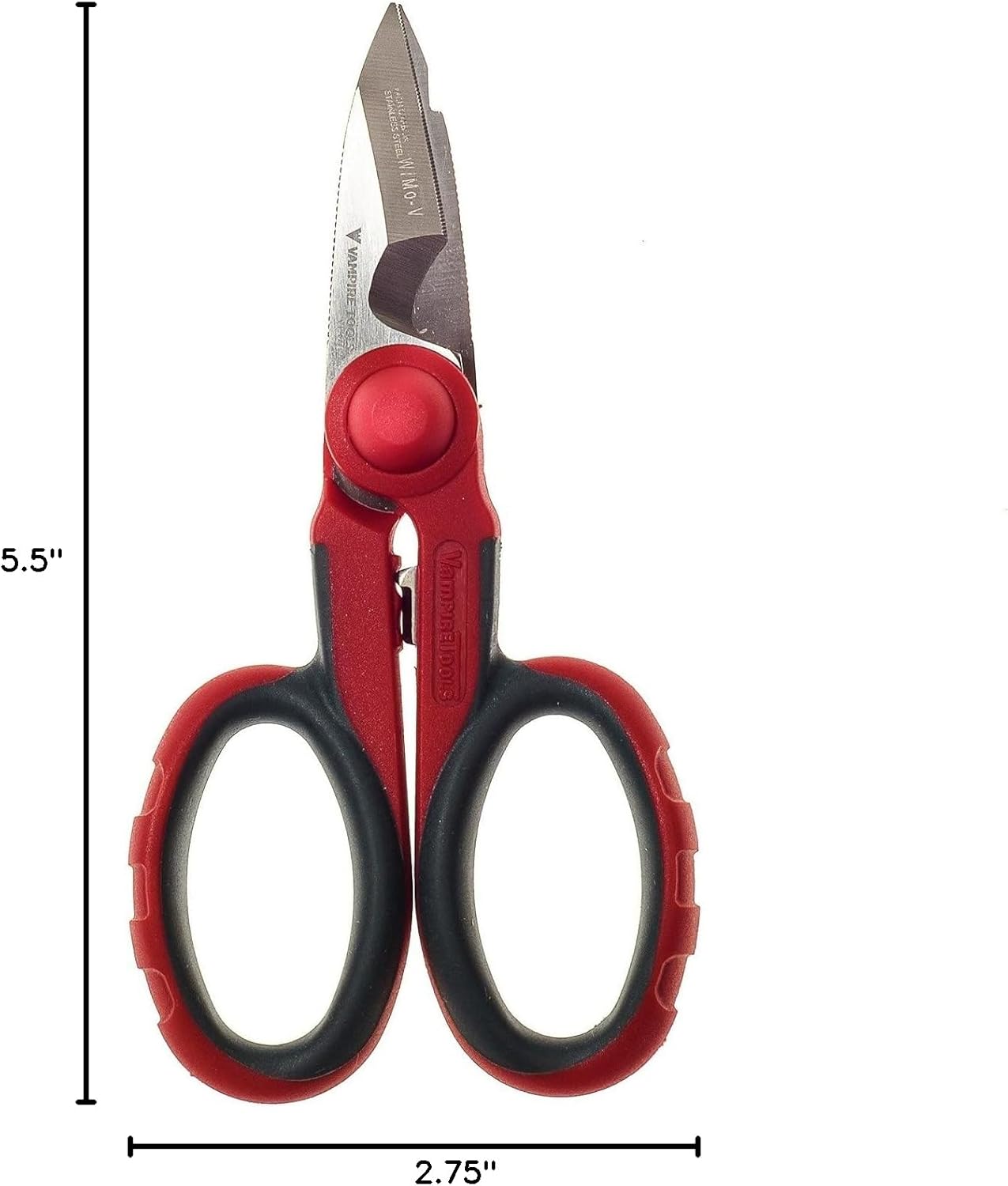 vSHEARS 5.5" Multipurpose Electrician Scissors, Premium High Carbon Stainless Steel Utility Shears – Cut Cables, Strip Insulation, Cut Copper Sheets, Crimp Terminals, and Clean Electrical Boxes.