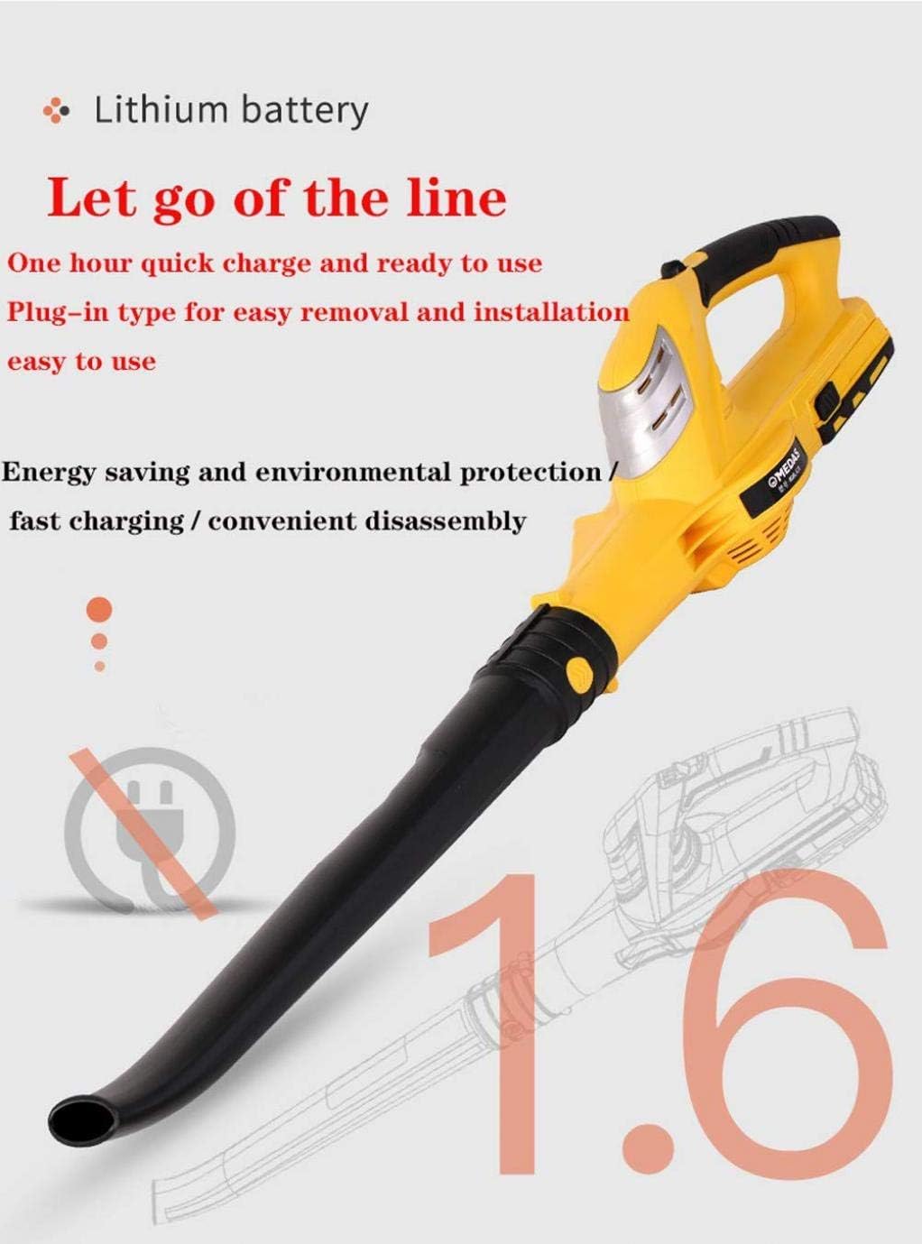 Lightweight Cordless Leaf Blower for Leaves Wood Chips Garden Debris with Lithium-Ion Battery Pack Yard Grass or Leaves Cleaning 20 V One Power One Charge (20 V One Power One Charge)