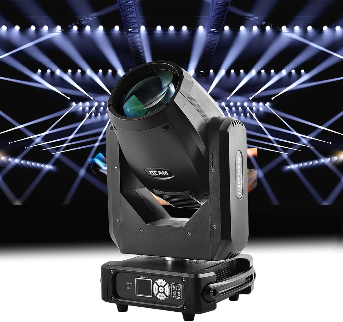 MOKA SFX 295W Beam Moving Head Light 14R DMX Stage Lighting Professional 8+16+24 Prisms with Sound Active for Wedding DJ Theaters