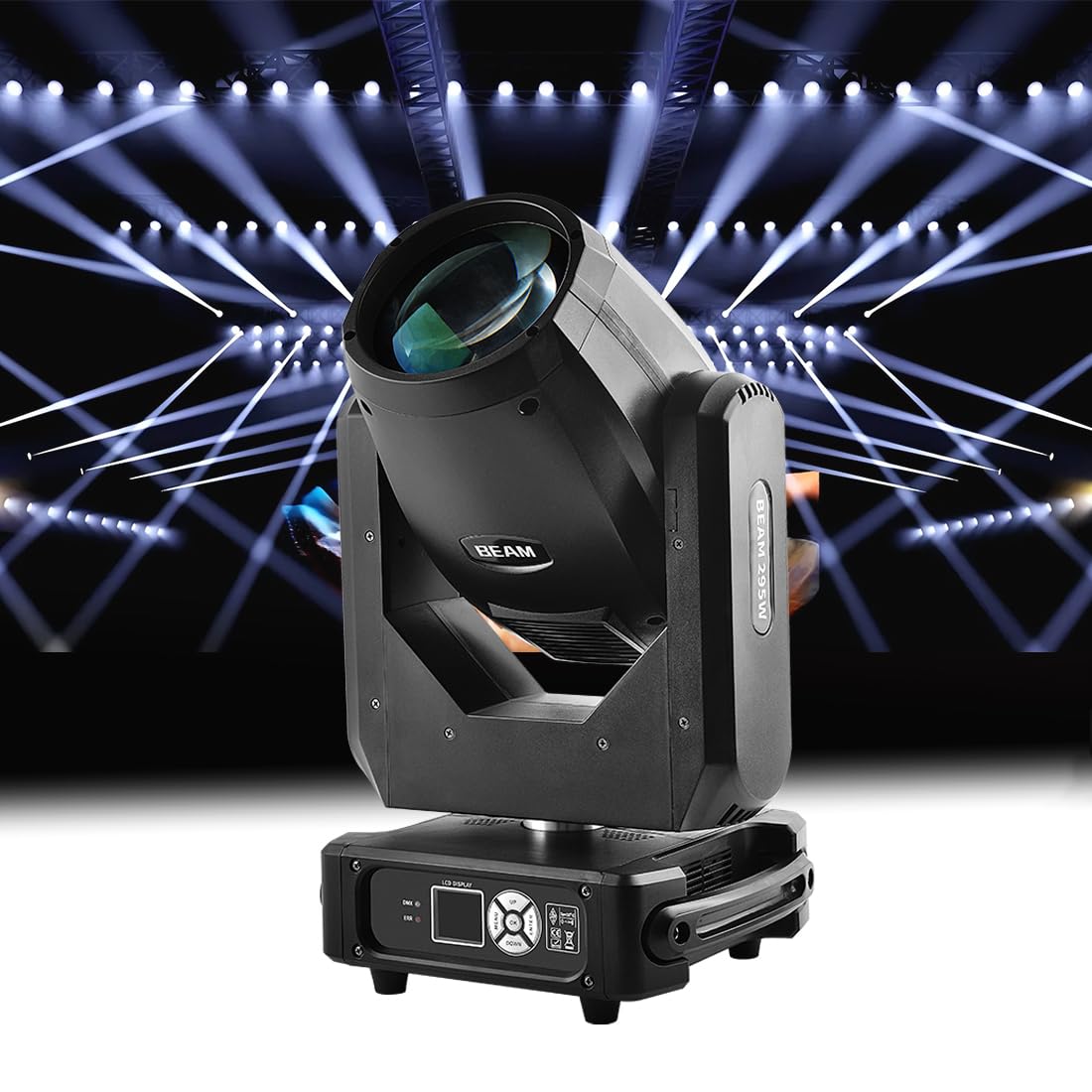 MOKA SFX 295W Beam Moving Head Light 14R DMX Stage Lighting Professional 8+16+24 Prisms with Sound Active for Wedding DJ Theaters