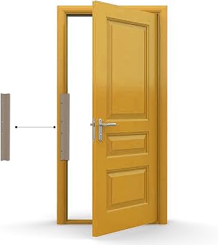 Door Armor 12 Pry Shield Door Security Accessory Heavy Duty Steel Lock Protector, Prevents Pry Attacks, Easy 5-Minute Installation, Satin Nickel