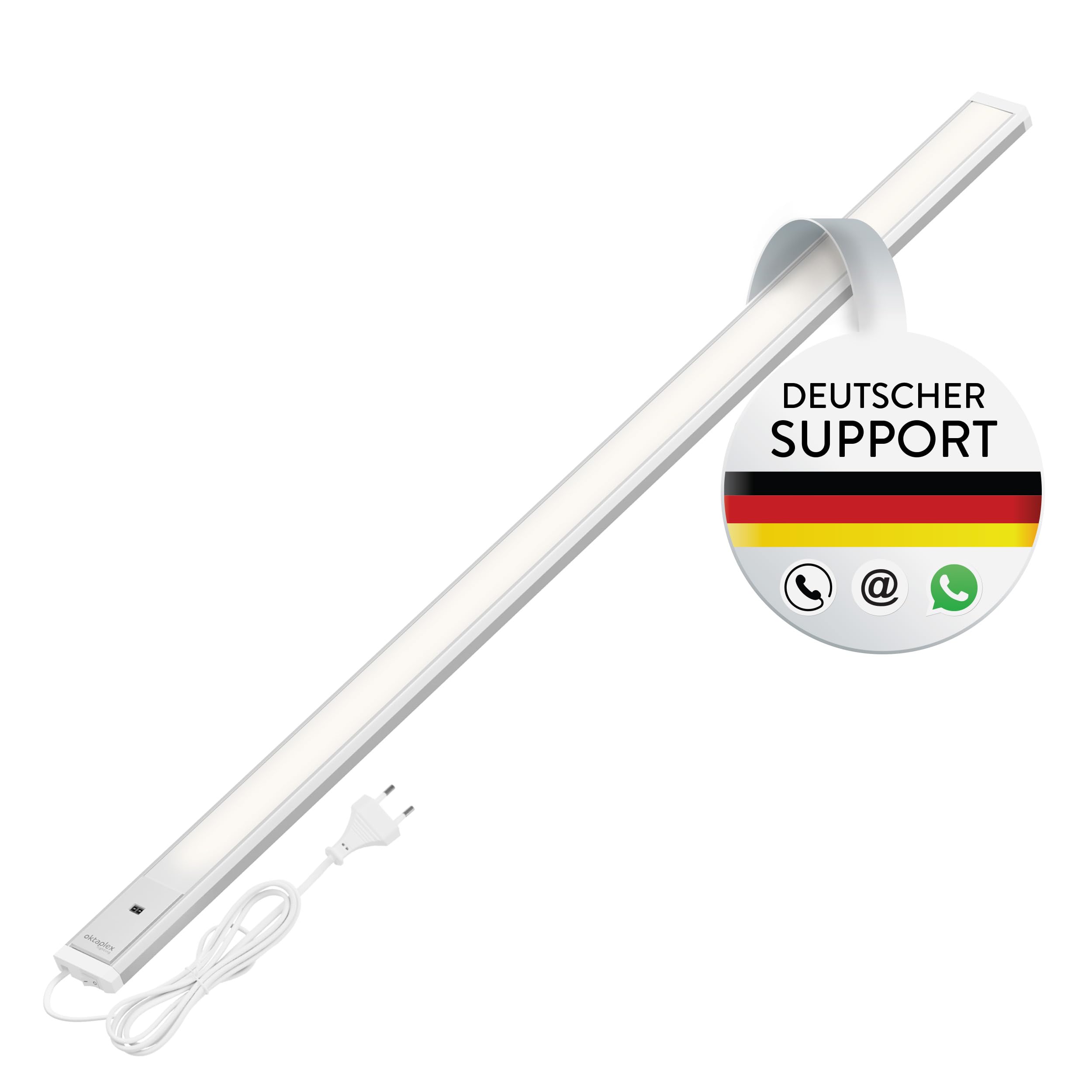 Oktaplex Riva LED Unterschrankleuchte 90cm flach mit Sensor 730lm Dimmbar Warmweiß 3000K 10W silber