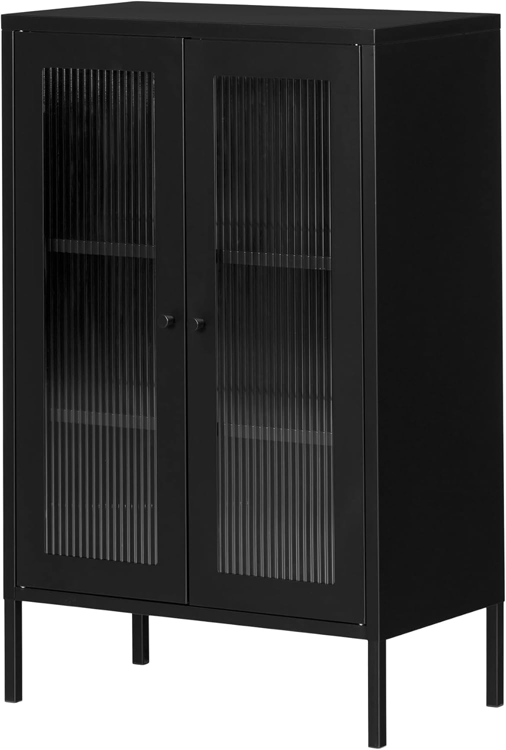 South Shore Industries Ltd Kodali Accent Cabinet with Glass Doors, Black