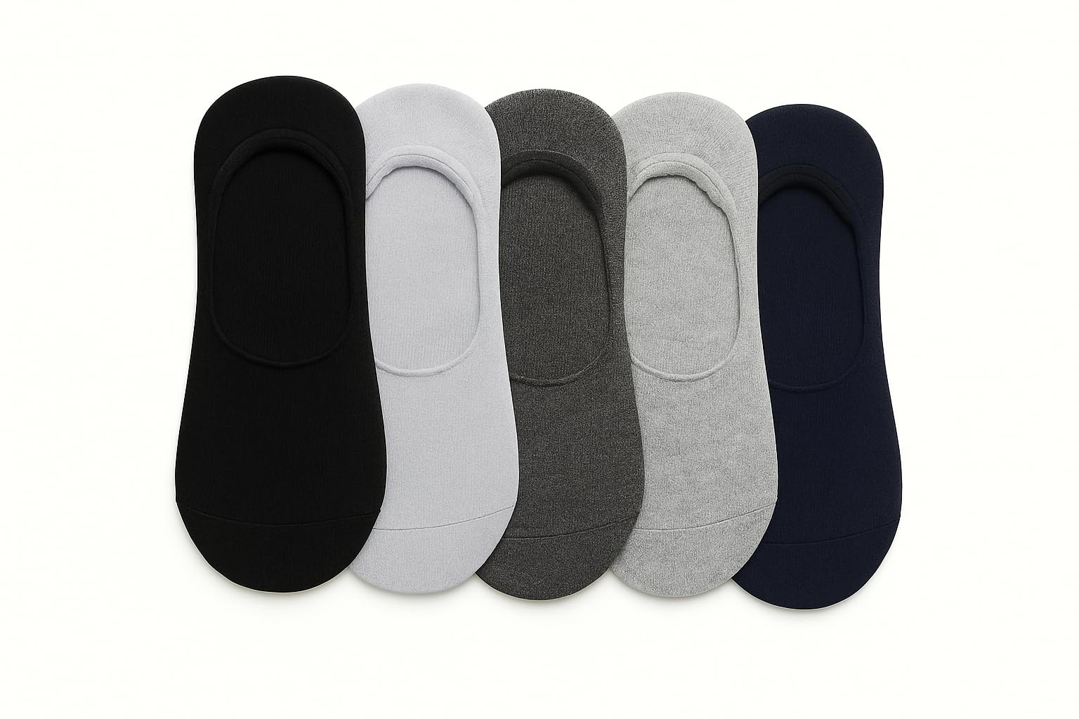 OWILENS 5 Pairs Solid Cotton Loafer Socks No-Show Socks for Men & Women, Multicolor, Pack of 5, Free Size