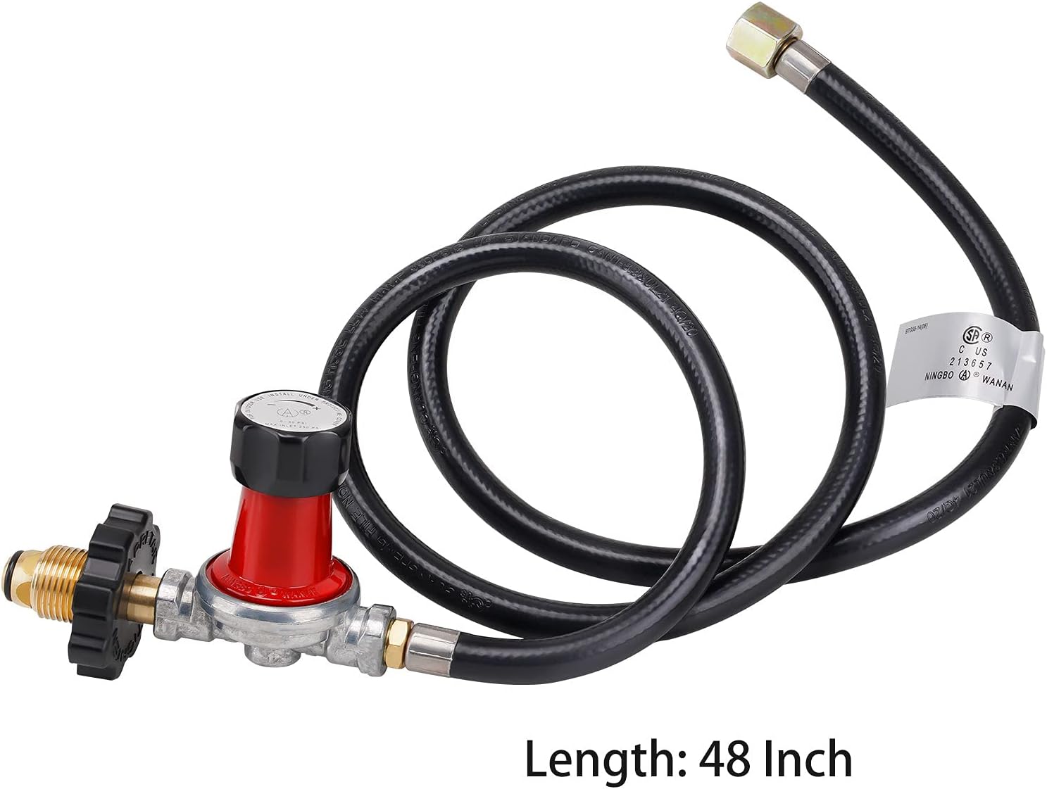 Stanbroil 0-30 PSI High Pressure Adjustable Regulator POL Connection and 48-Inch Hose Assembly Kit