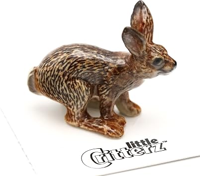 Little Critterz Cottontail Rabbit Decorative Porcelain Display Object Freeze Handcrafted High-Fired Adult Home Decor Accent