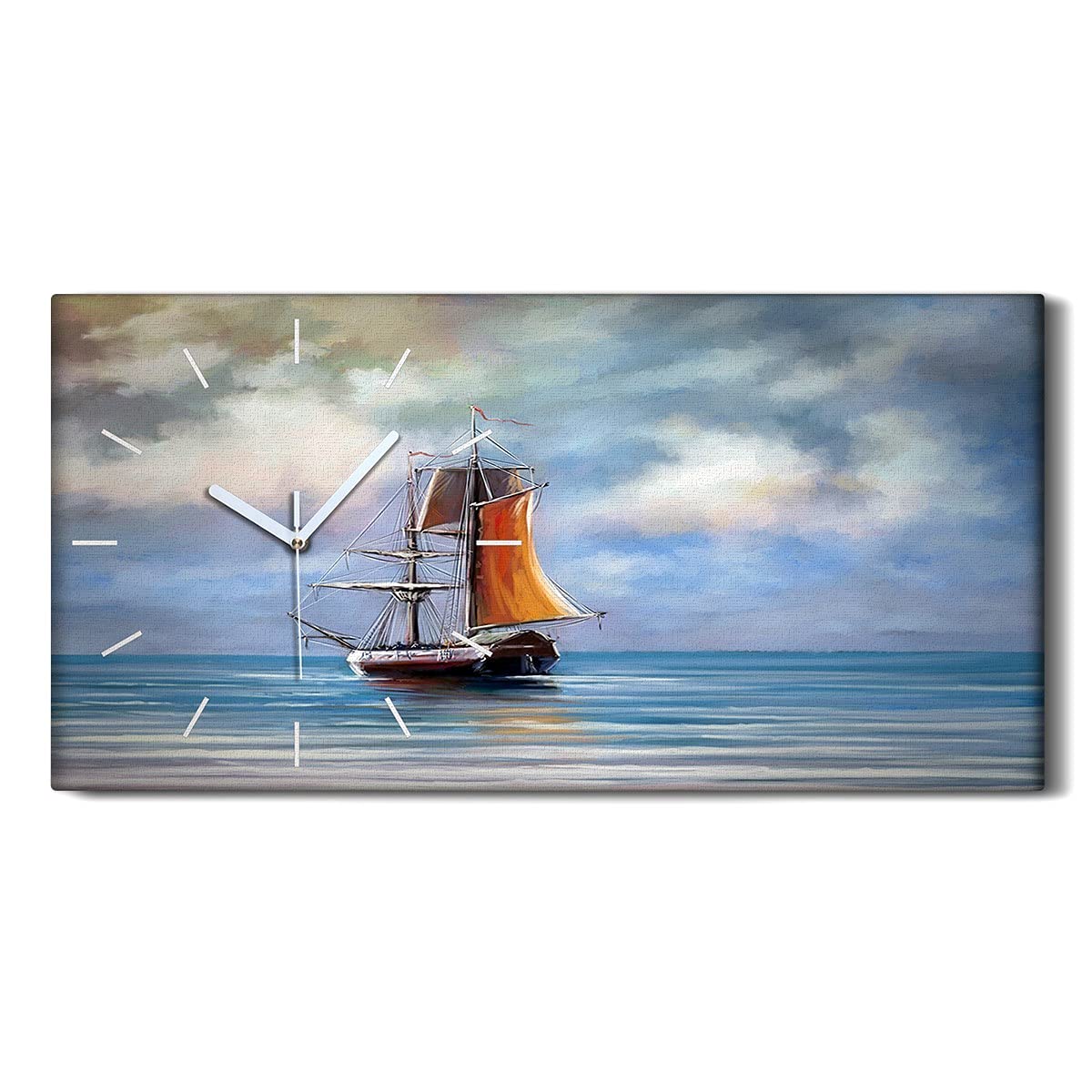 Horloge sur Toile Silencieuse sans Tic-Tac pour Salon et Chambre 60x30cm