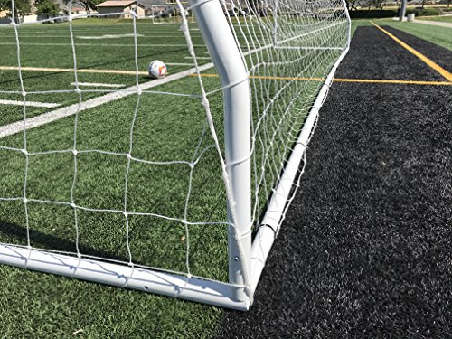 Pass Premier® 24 X 8 Ft. Official Regulation Fifa/Epl Steel Soccer Goal. 2" Diameter Steel Frame W/ Two Durable 4Mm Nets, Ground Stakes, Elastic Clasps & Re-Usable Ties. 24X8 Foot (2Nets) #TOP3