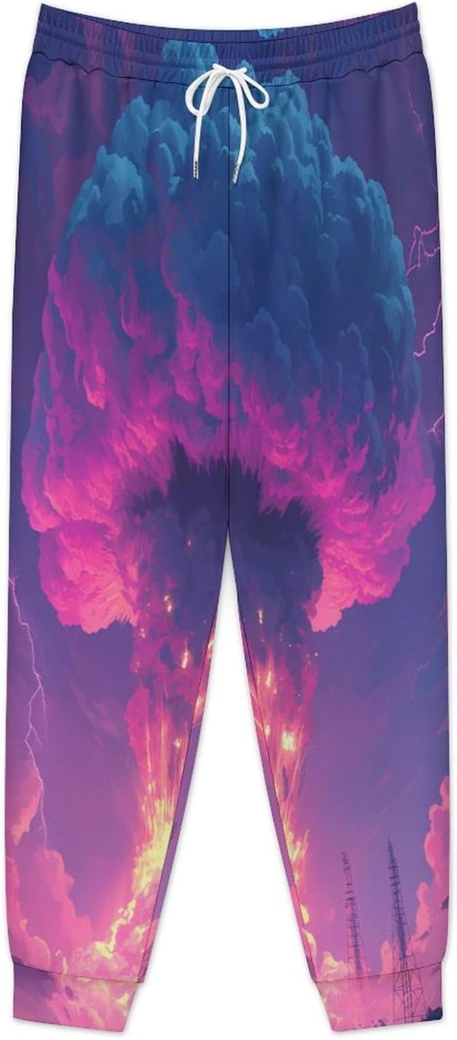 Nuclear Mushroom Cloud Men's Pants Athletic Workout Sweatpants Jogger Casual Pant for Sports Home