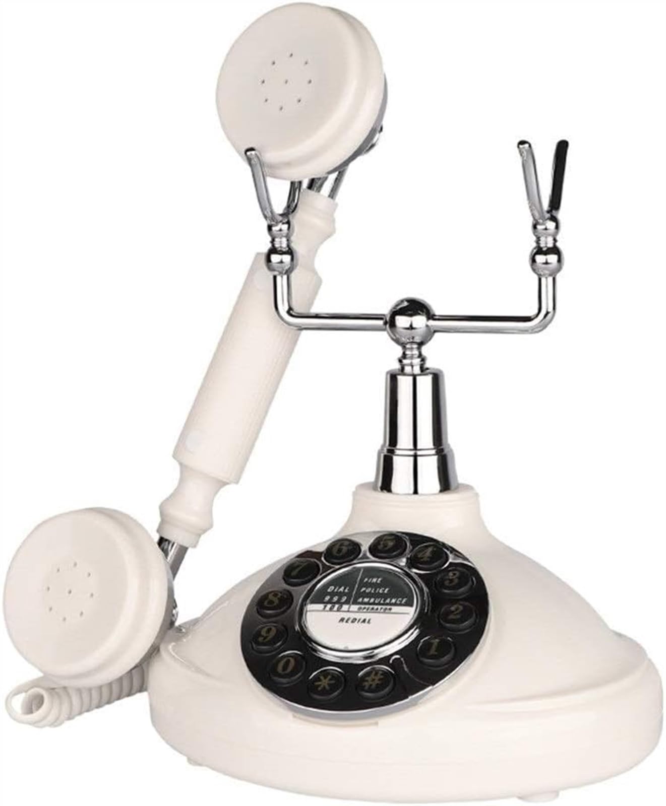Telefon stacjonarny do domu europejski antyczny telefon telefony z tarczą obrotową Retro stacjonarny telefon biurkowy, telefon przewodowy
