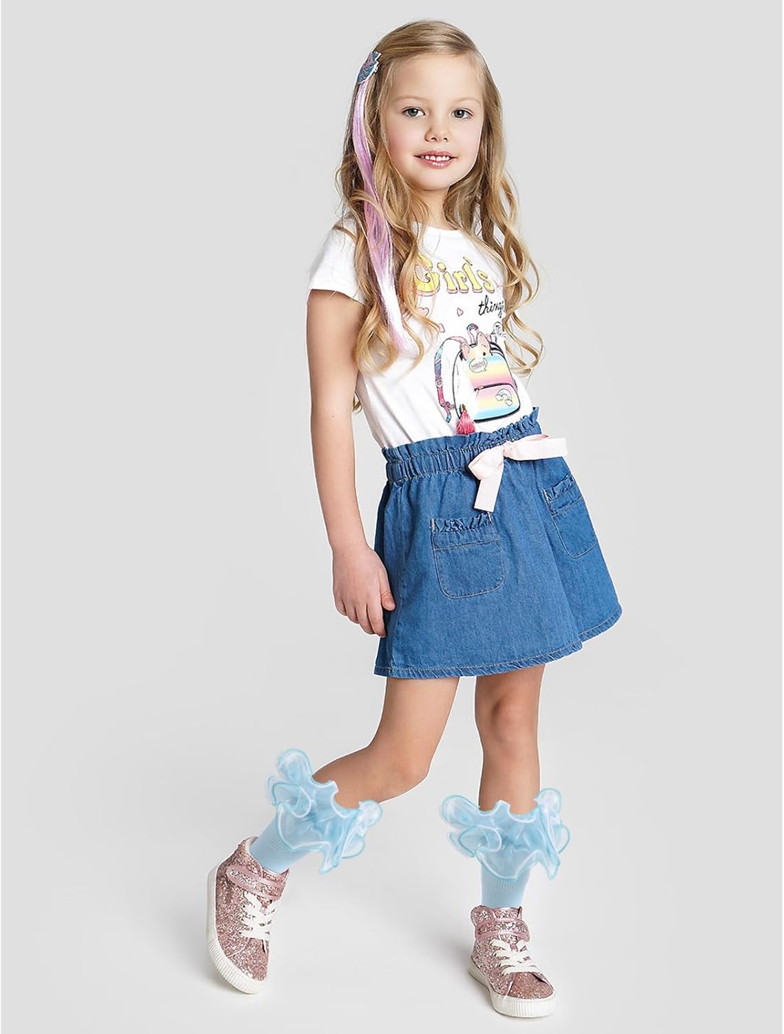 Girls Ruffle Socks Toddler 4-Layer Big Fluffy Lace Frilly Dress Socks Turn Cuff Fancy Pageant Sock Little Girl Kids - Image 5