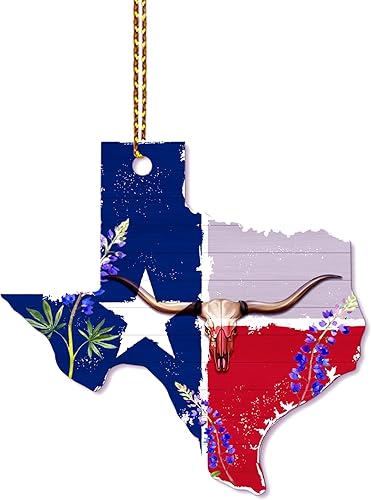Adornos de Texas, adorno de madera de Texas para parejas, recién casados, familiares, amigos y vecinos, recuerdo de Navidad de Texas, decoración de