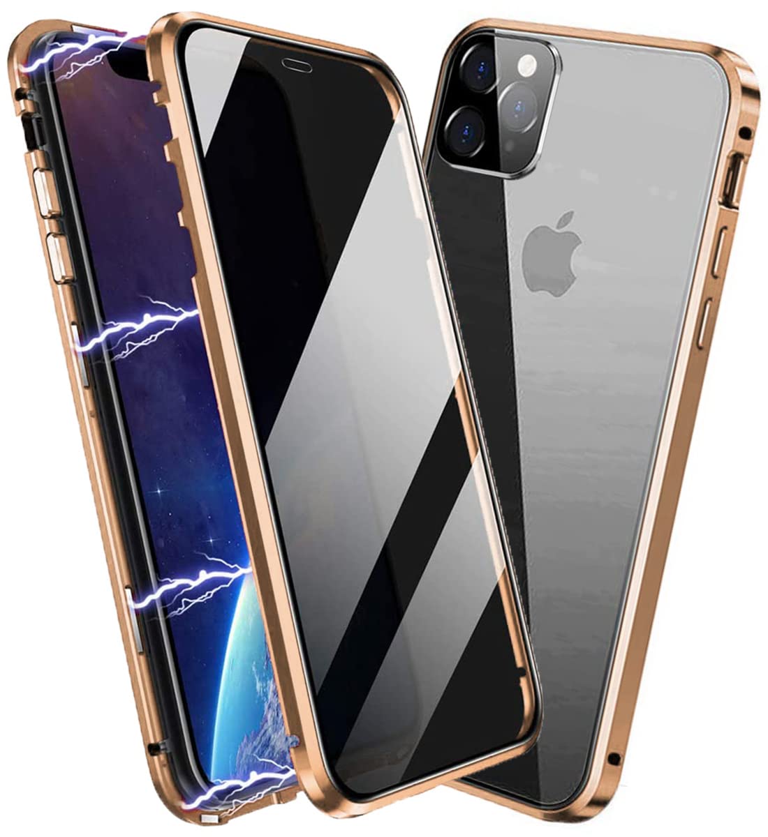 Magnetic Adsorption Double Sided Tempered Glass Magnetic Case For