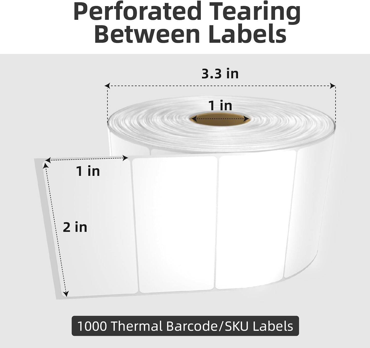 2x1 Thermal Labels, HUOJI White Thermal Printer Labels, 12 Rolls of 12000 for Shipping, Barcode, and Packaging, Compatible with Rollo, Zebra, Munbyn Printers