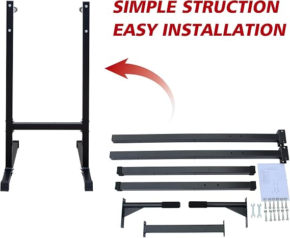 Squat Rack Multi-Functional Power Cage with LAT Pulldown Pulley System, 1400 lb Capacity Power Rack for Home and Garage Gyms (Black(5))