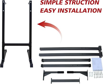Squat Rack Multi-Functional Power Cage with LAT Pulldown Pulley System, 1400 lb Capacity Power Rack for Home and Garage Gyms (Black(5))