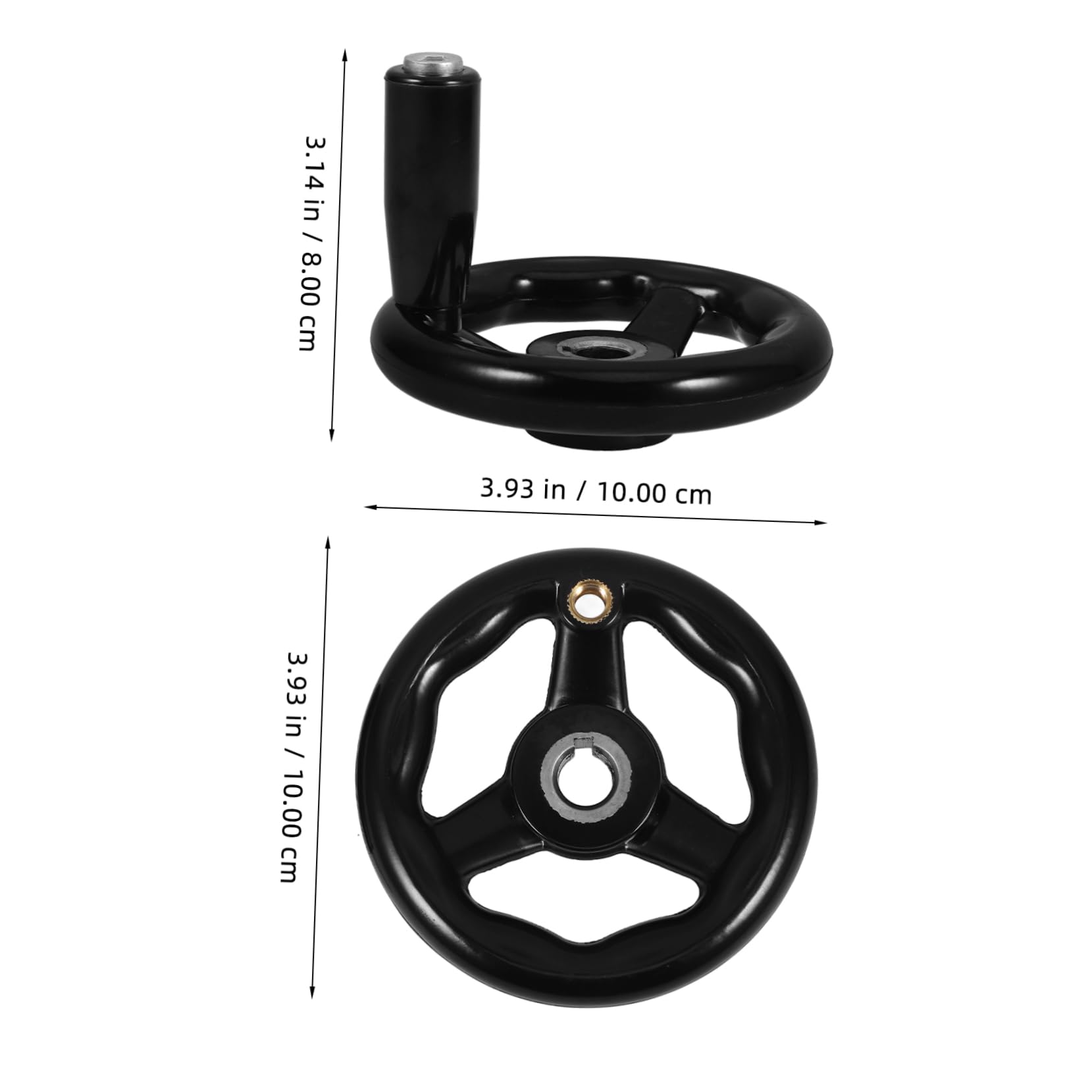 ULTECHNOVO 4pièces Roue À Main Ronde Bakélite Avec Poignée Manivelle À Trois Rayons Pour Machines-outils Applications Mécaniques Accessoire Outil De Fraisage