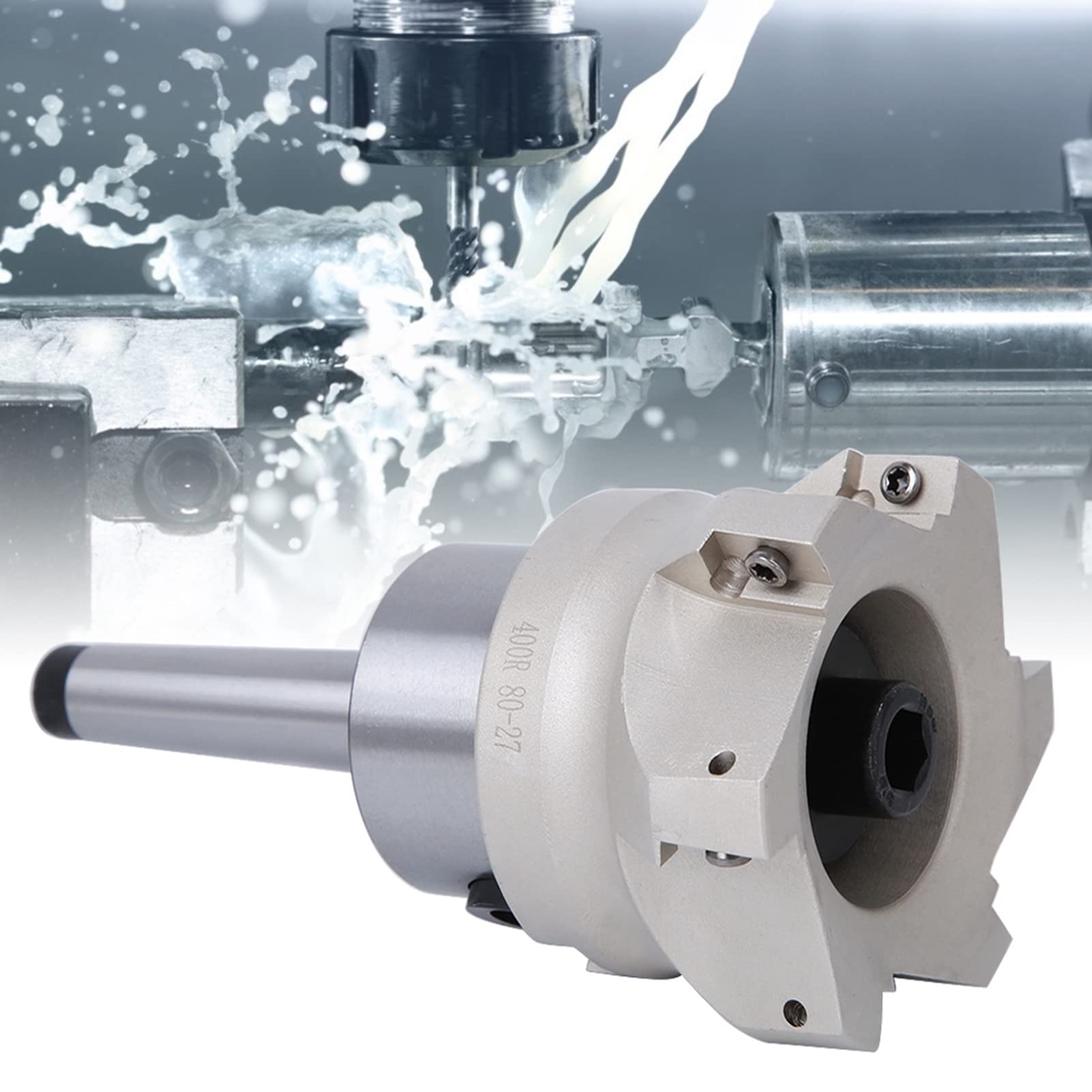 Kit de Fresado CNC con Cortador Frontal 80-27-6, 10 Insertos APMT1604, Portabrocas de Pinza, Llave, Junta y Tornillo de Tracción para Fresado Preciso