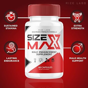 rize labs Size Max Pills for Men, Size Max Natural and Effective Capsules, Size Max Supports The Body to Perform Longer and Better, Size Max Supplement Reviews (120 Capsules) (Pack of 2)
