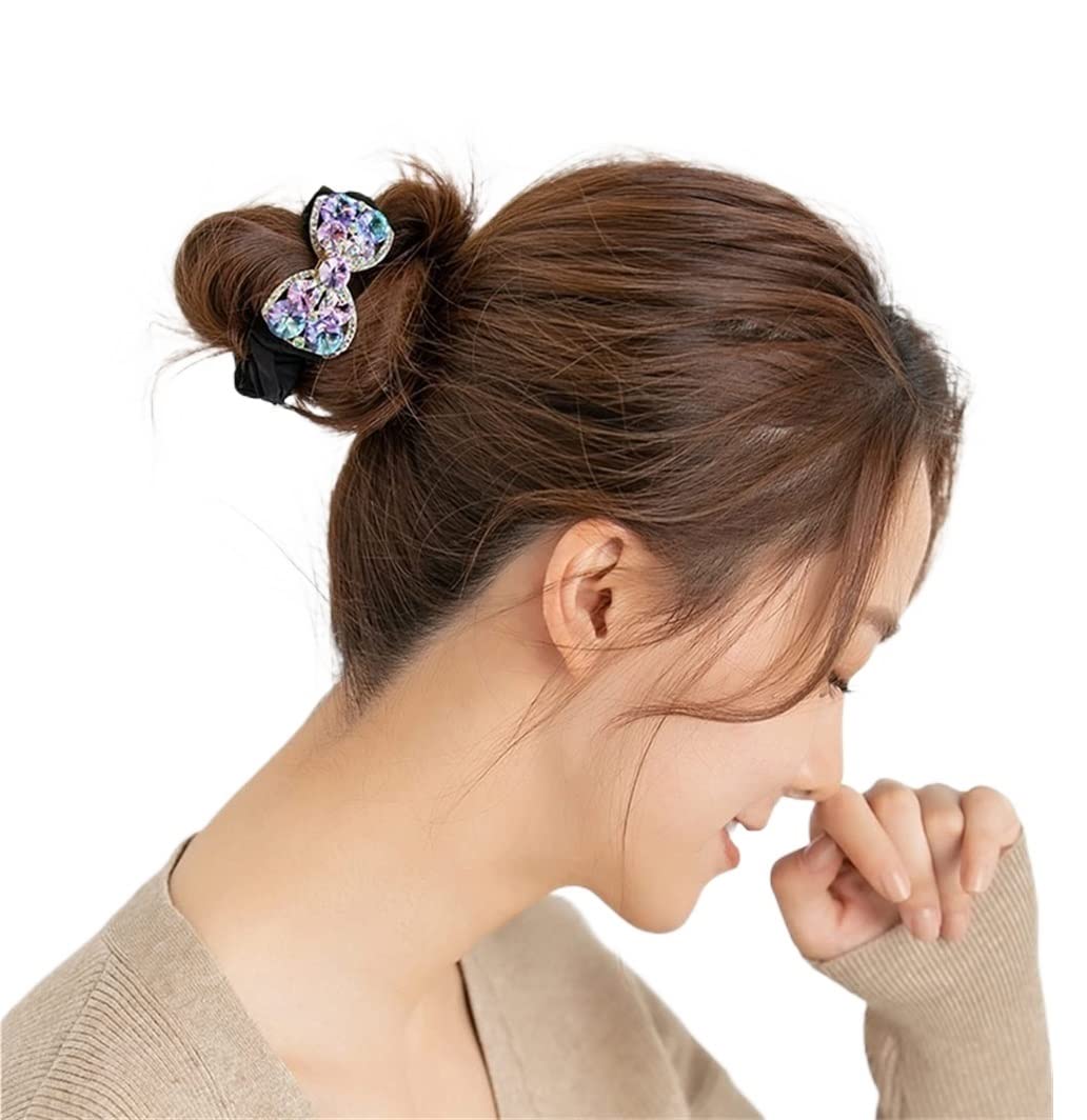 RUVOO Haargummi Scrunchies Schleife Knoten Haarring Strass Kopf Seil Weibliches Hochelastisches Gummiband Haarseil Haargummis Haarschmuck