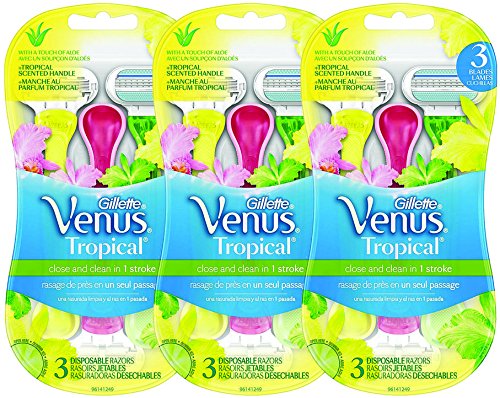 Gillette VenusEmbrace Disposable Women's Razor, 3Pack (3 Count) Tropical