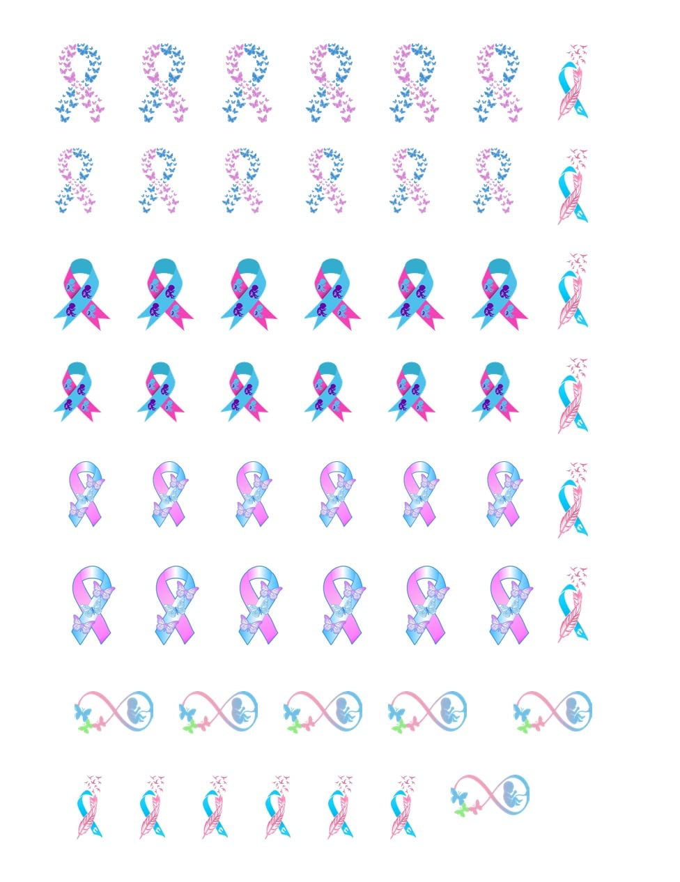 Pregnancy Infant Miscarriage Loss Collection (Pregnancy Infant Loss - Nail Art Decals)