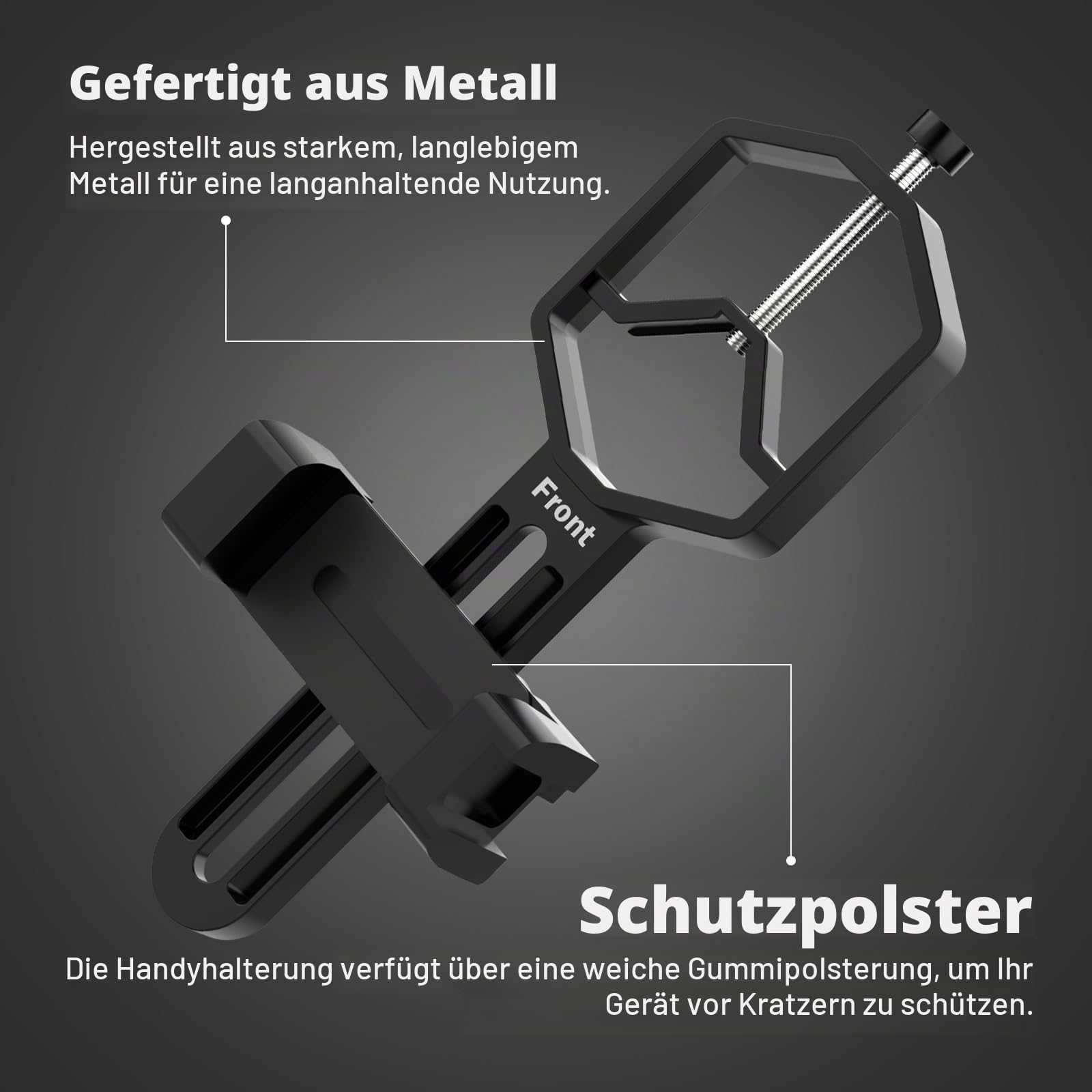 Spektiv Handy Adapter - Telefon-Zielfernrohrhalterung für Telefon (53mm to 90mm) Telefonhalterung für Teleskop, Fernglas, Mikroskop, für Okulare mit einem Durchmesser von (24mm to 52mm)