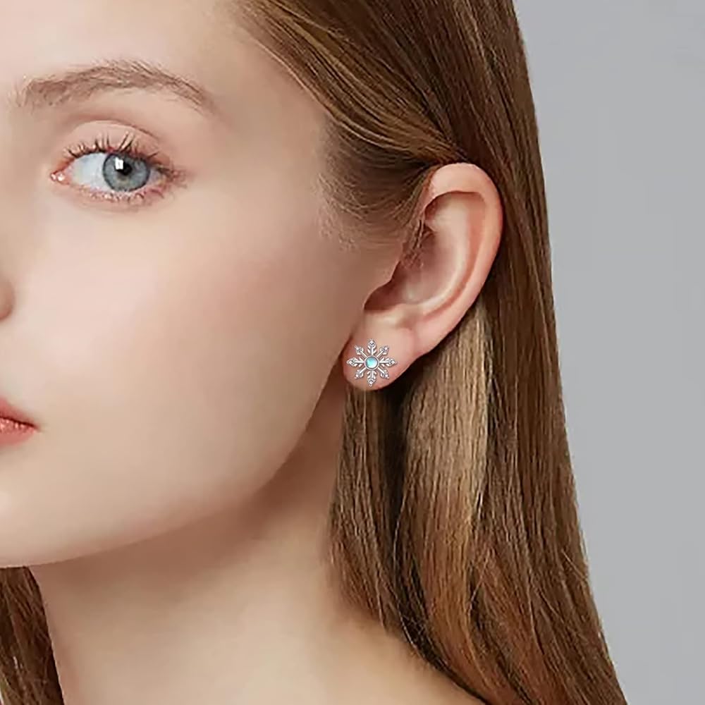 Amazon.co.jp: スターリングシルバー 雪の結晶 スタッドピアス