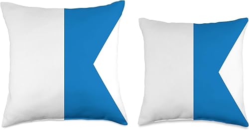 Miniatura 3 de Gifts For Yachting & Sailing Boats Letra A náutica marina vela barco bandera código almohada de 18 x 18 pulgadas, multicolor