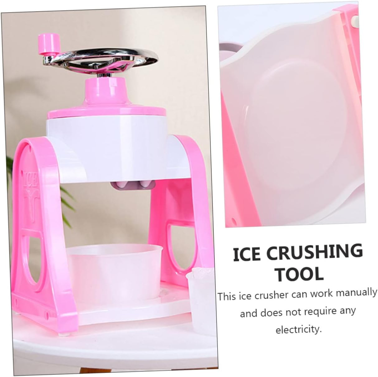 Gadpiparty 1Pc Manual Ice Crusher Hand Operated Ice Shaver for Home Use Durable Portable Ice Chipper Efficient Ice Crushing Tool for Desserts Cocktails No Electricity Needed