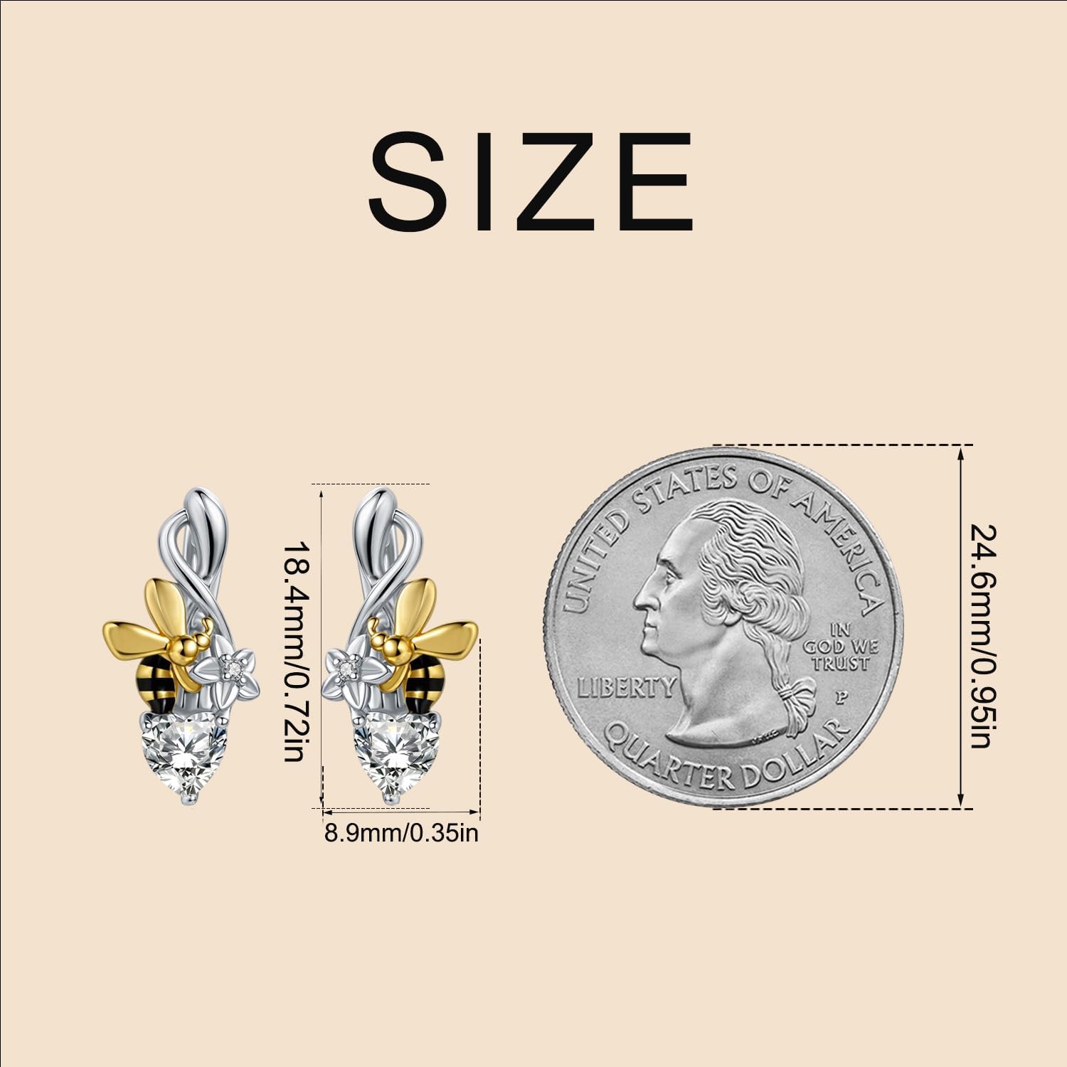 Bee/Dragonfly Earrings Sterling Silver Cute Animal Drop Earrings Jewelry gifts for Women - Image 5