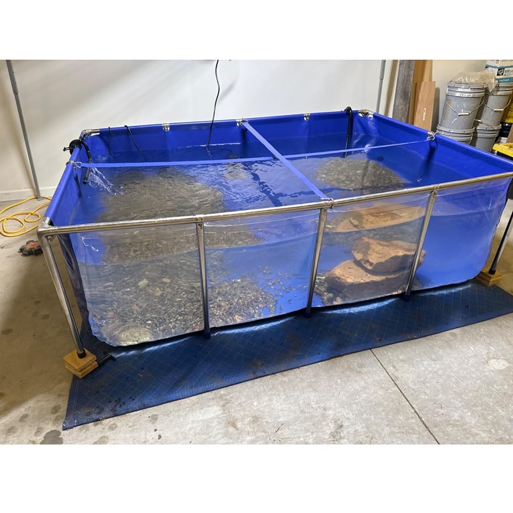 Rygcrud Fuori Terra Laghetto per Carpe Koi con Finestra, Acquario di Grandi Dimensioni - Telaio in PVC E Struttura in Acciaio - per Allevamento di Pesci E Tartarughe, Facile da Montare(50x40x30cm)