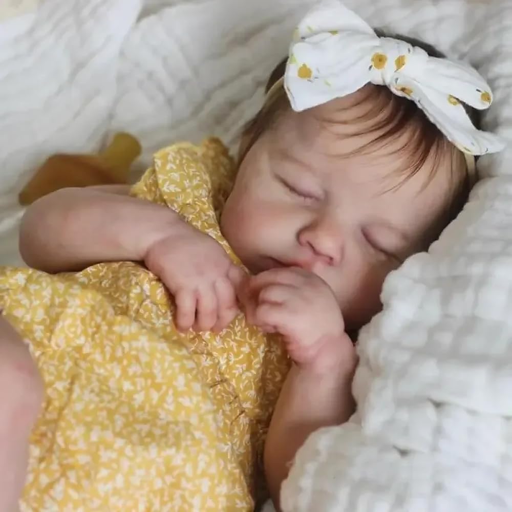 Zero pam Reborn Baby Puppen 20 Zoll Lebensechte Babypuppe Weichkörper Reborn Puppe Mit Haaren Schlafend Baby Puppen Wie Echt Puppe Ab 2 Jahre Mit Zubehör