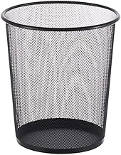 سلة مهملات مستديرة معدنية صغيرة للمطبخ والحمام وغرفة نوم والمكتب عبوة من 1 رمادي يُفتح أعلى
