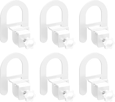 Lutown-Teen 6PCS White Non Slip Mattress Gaskets, Adjustable Mattress Holder for Metal Bed Frame, Keep in Place Sliding Gripper, Anti-Slip Slide Stopper