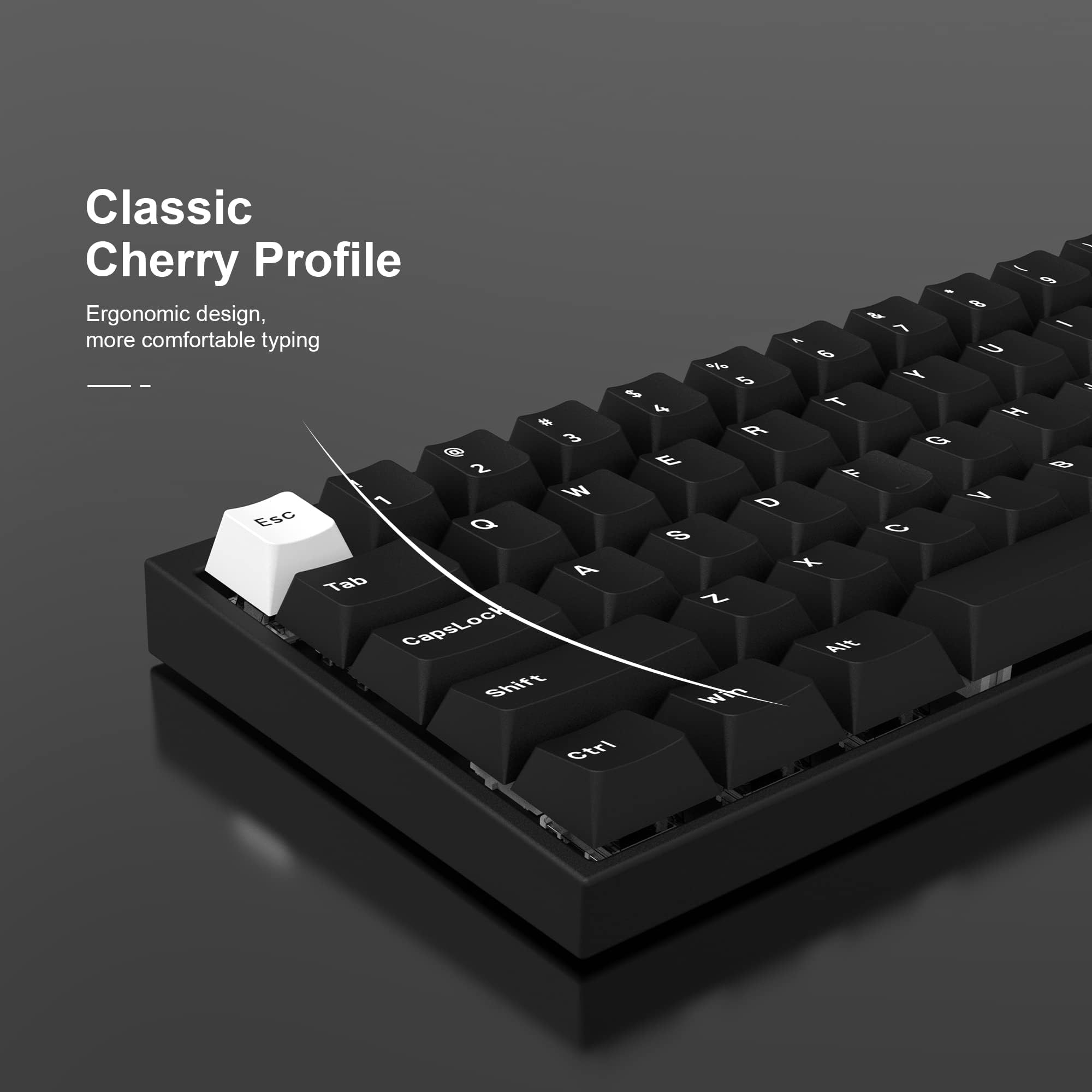SDYZ XVX Wob Keycaps 168 Keys, Double Shot PBT Custom Keycap Set, Minimalist Style White on Black Keycaps, Cherry Profile Keyboard Keycaps for Cherry Gateron MX Switches Mechanical Keyboard