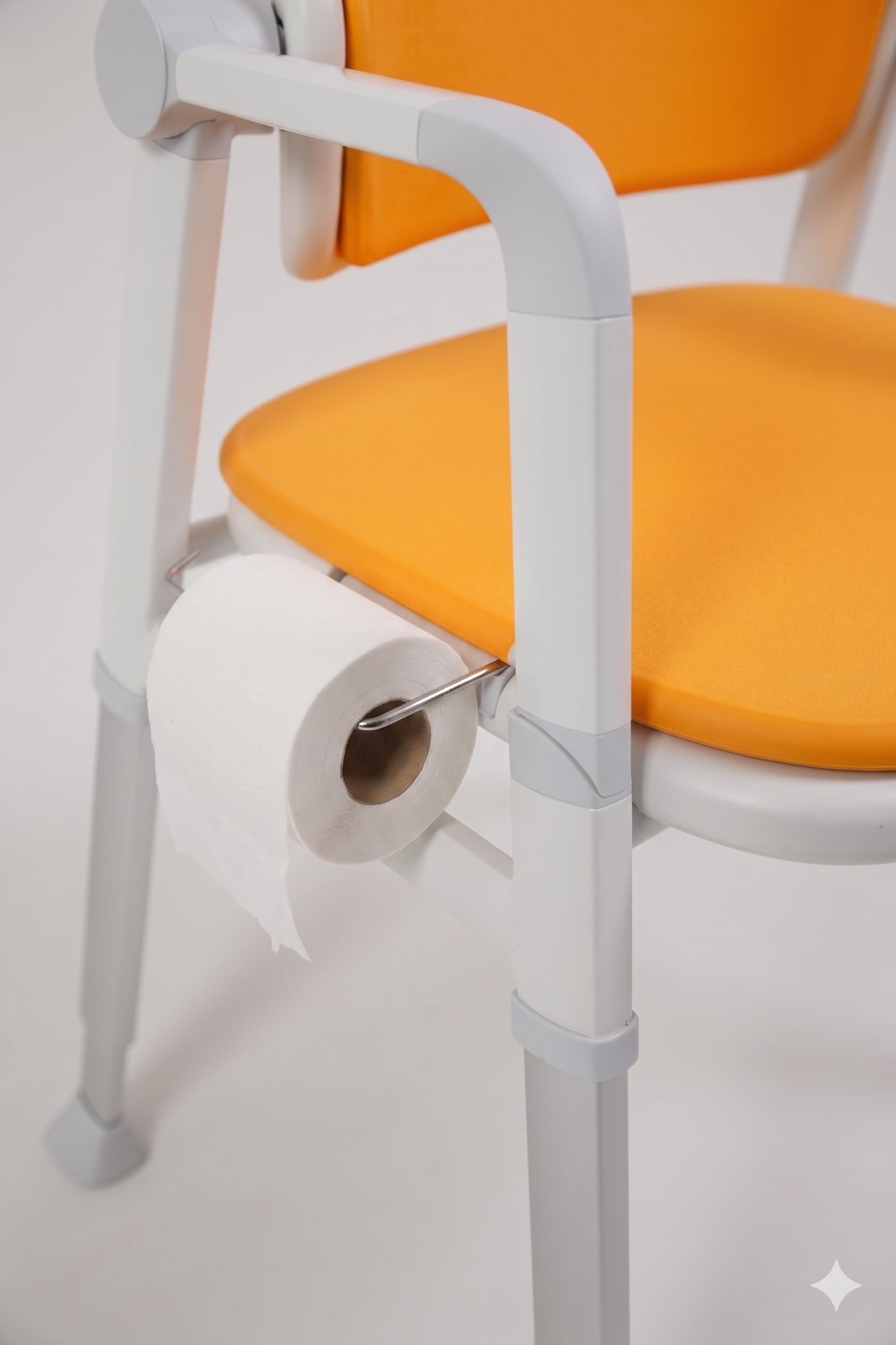 Toilettenstuhl mit Eimer & Armlehnen – höhenverstellbar, gepolstert & stabil bis 136 kg – Duschstuhl/Nachtstuhl für Senioren