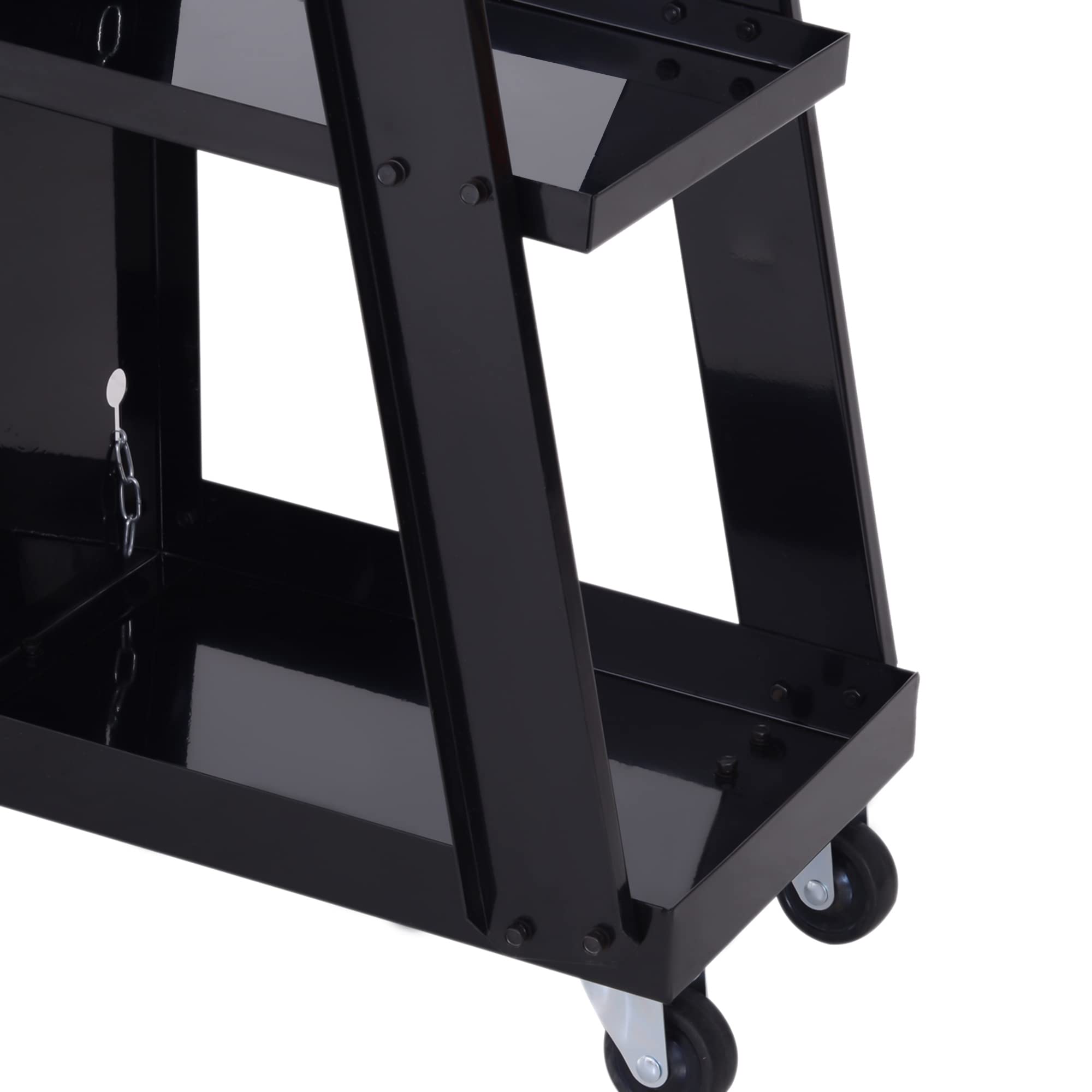 DURHAND Carrello Portautensili Attrezzi Multiuso 3 Ripiani da Officina Nero