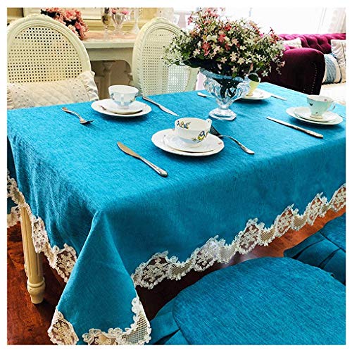Nappe en lin rectangulaire 140x200 dentelle petite nappe de table à thé - 2