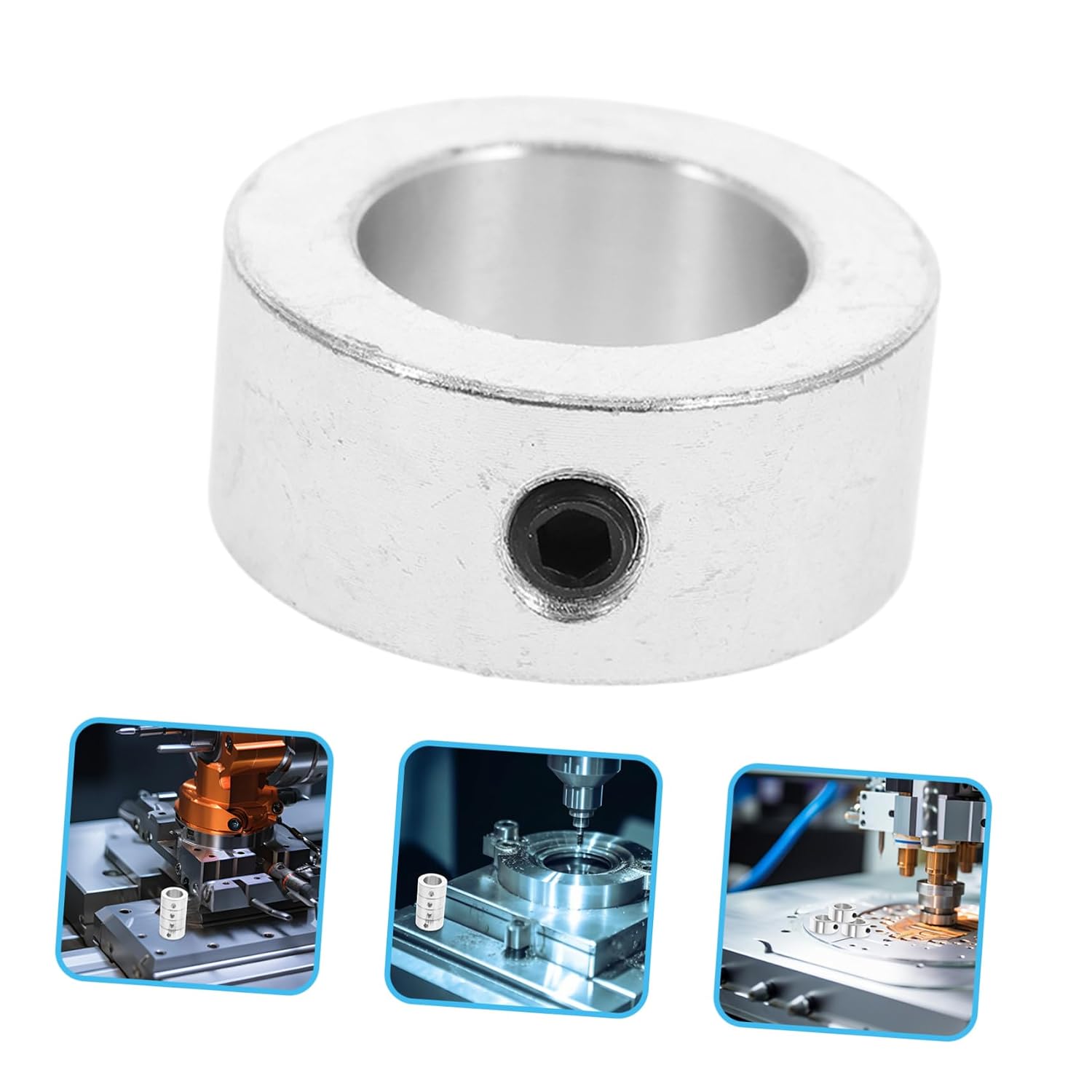 SOLUSTRE 4 Pack 20mm Shaft Collars Steel Locking Set Bore Shaft Collars for Machinery Industrial Use Easy Adjustment with Spanner