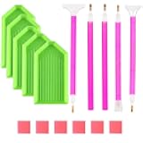 16 PCS Diamond Painting Tools with Diamond Painting Pen,Glue Clay,Plastic Trays， DIY Diamond Painting Accessories Art Supplies