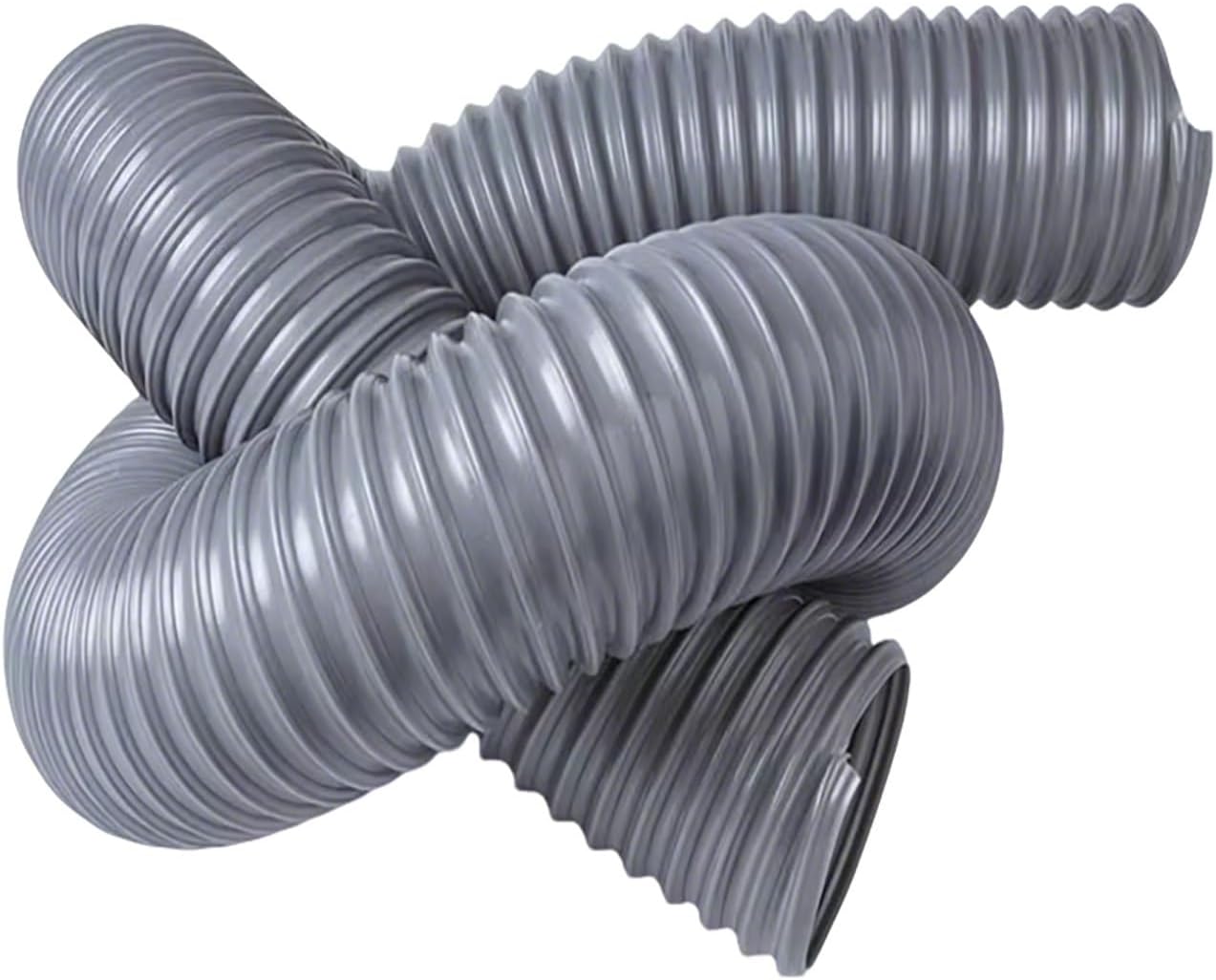 Gray Dust Vacuum Hose, Flexible PVC Dust Collection Hose, Corrugated Duct for Industrial Vent, Air Conditioning, Vacuuming, and Dust Conveying(1m,180mm)